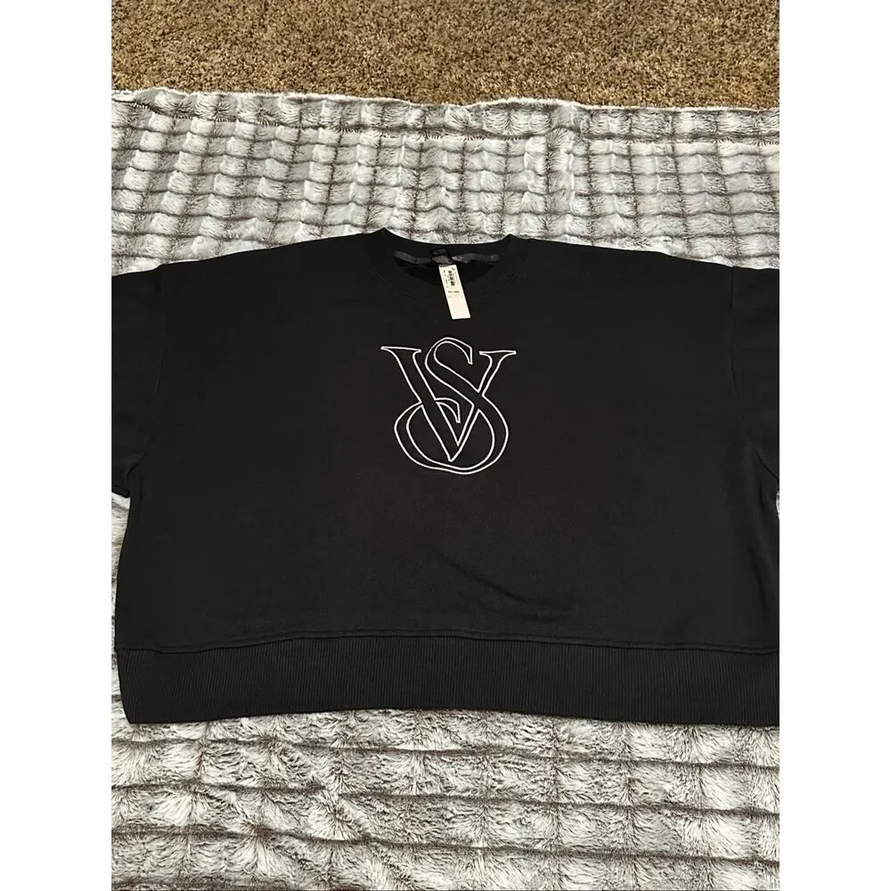 NWT Victoria's Secret Black Sweatshirt Size XXL - Picture 6 of 9